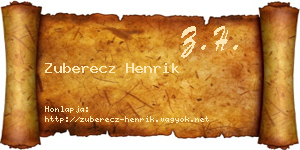 Zuberecz Henrik névjegykártya